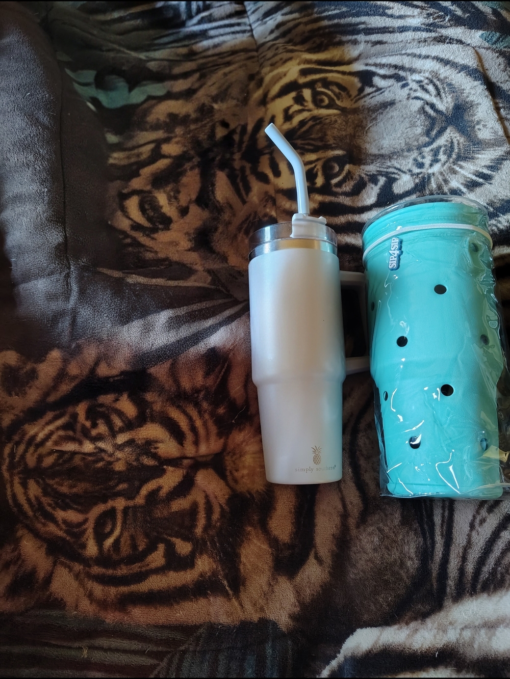 Simply Southern White Powder Coat Tumbler with Straw